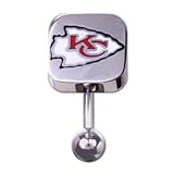 Kansas City Chiefs 316L Stainless Steel Belly Ring - 14G - 3/8 Inch Bar Length - Sold Individually