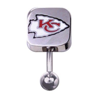 Kansas City Chiefs 316L Stainless Steel Belly Ring - 14G - 3/8 Inch Bar Length - Sold Individually