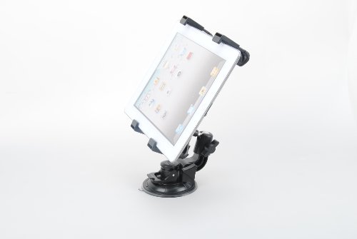 GSI Super Quality In Car Windshield - Dashboard Docking Station Mount For Apple iPad, iPad 2, E-Books, Portable DVD Players And Other Tablets - Adjustable Tilt, Suction Cup Stand - Perfect Fit - For Travel Or Home Use