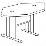 Corner Desks ,66x36x29-1/2, Mahogany/Charcoal (HON66280NS)