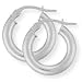 9ct White Gold Classic Hoop Earrings. Beautiful presentation gift box and anonymous outer packaging. Money back if not 100% delighted