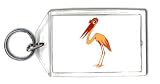 Keychain with crane, standing, stork, brown, bird