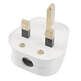 uxcell　UK電源プラグ　電源コードコネクタ　オス　電気　ホワイト　3極　AC 250V 10A