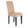 Microsuede Parsons Chair - Ivory/ Antique Black - Asia Modern