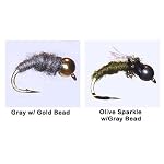 Bead Head Caddis Pupa Olive Sparkle w/Iridescent Bead
