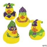 One Dozen (12) Mardi Gras Rubber Ducky Party Favors