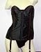 Frederick's of Hollywood 1760 Satin Corset with Lace-up Back, Underwire Cups and Removable Pads. Matching G-string included.