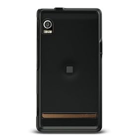 Premium Grade Rubberized Hard Crystal Snap-on Case for the Motorola Droid - Rubber Black Color
