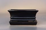 Bonsai Boy's Ceramic Bonsai Pot<br>Glazed Petal Shape - Dark Navy Blue<br>6 x 4.5 x 2.5