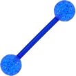 Bioplast Electric Blue Glitter Barbell Tongue Ring