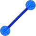 Bioplast Electric Blue Glitter Barbell Tongue Ring