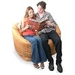 Leather beanbag couch, 'Couple' (double) Leather beanbag couch, 'Couple' (double)