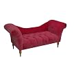 Button-Tufted Chaise Settee - Garnet