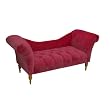 Button-Tufted Chaise Settee - Garnet