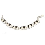 Bracelet, 'Pyramids' 1" W 8" L