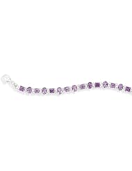CleverSilvers 7 Inch And 1 Inch Extension Bracelet With Square And Oval Amethyst