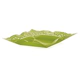 Metal Lace Square Tray - Green
