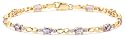 9ct Yellow Gold AMB222752 Ladies Tanzanite &  0.01ct Diamond Bracelet