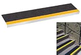 Grit Surface Aluminum Stair Tread 11D 30W Glued Down Yellowblack