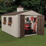Suncast Vinyl Storage Shed 10 ft x 12.5 ft with Accessories