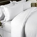 1000 Thread Count Egyptian Cotton 1000TC Duvet Set, California King, White Stripe 1000 TC
