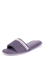 Open Toe Lace Trim Slippers