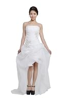 Hot Sale Moonar White Chiffon Corset Strapless Sweetheart Prom Formal Gown Party Bridesmaid Wedding Dress Size US12=UK16