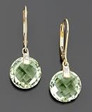 14k Gold Green Amethyst (9-1/5 ct. t.w.) & Diamond Accent Earrings