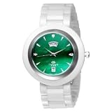 Oniss #ON609-M Unisex Unique Collection MOP Green Dial White Ceramic Swiss Quartz Watch