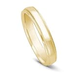 14k Gold Milgrained Men's Wedding Band, 4mm