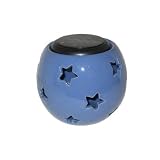 Smart Solar/Smart Solar 3183WRM1 Ceramic Solar Sphere lantern Blue Ceramic