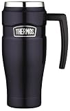 Thermos Stainless King 16-Ounce Leak- Proof Travel Mug with Handle, Midnight Blue