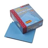 SMD25010 End Tab Folders, Double-Ply Straight Cut Tab, Letter Size, Blue, 100/Box