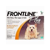 Merial Frontline Plus Flea and Tick Control for 0-to-22-Pound Dogs and Puppies, 6 Doses