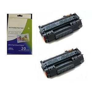 Bundle - 3 Items : Package of 20 sheets, 4 x 6 inch Glossy Photo Papers with 2 Pack New High Yield Canon C104 compatible toner cartridge for select CANON printers and faxes: CANON imageCLASS MF4100, MF4150, MF4270, MF4350, MF4370, MF4690, D480, Canon FAXPHONE L90, L100, L120, Canon Satera MF4120, MF4130, MF4150, MF6570, Canon iSensys 4050, 4120, 4140