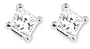 18k White Gold Princess Cut Diamond Stud Earrings (1/4ctw, H-I, SI2)