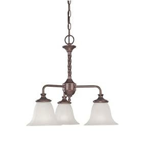 Thomas Lighting Saxony Colonial Bronze Three-Light Chandelier