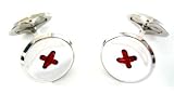 Tumi Red Threaded Button Cufflinks
