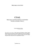 : Coal: Research and Development to Support National Energy Policy
