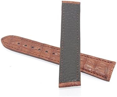 100% Genuine Exotic Leather Strap Band Deployment for 20mm Omega Seamaster Brown #03