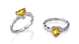 Trillion Cut Citrine Ring Sterling SIlver