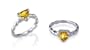 Trillion Cut Citrine Ring Sterling SIlver