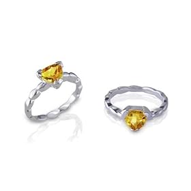 Buy Trillion Cut Citrine Ring Sterling SIlver by Peora