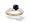 14K Yellow Gold Genuine Round Sapphire and Diamond Engagement Ring - Size 4