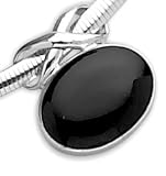 Oval Black Onyx Slide with Bow Bail