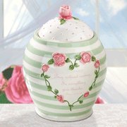 Ceramic Prayer Jar, Pink & Green