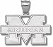 Michigan Wolverines Giant 1 3/4  W x 1 H M Michigan Pendant - Sterling Silver Jewelry