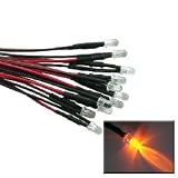 Qty 10- LED Lights- 5mm pre wired 12 volt leds- 12V Amber