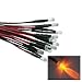 Qty 10- LED Lights- 5mm pre wired 12 volt leds- 12V Amber