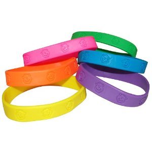 24 -Rubber Neon Monkey Bracelets - Party Favors 24 -Rubber Neon Monkey Bracelets - Party Favors